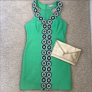 Lilly Pulitzer green and navy shift dress size 10